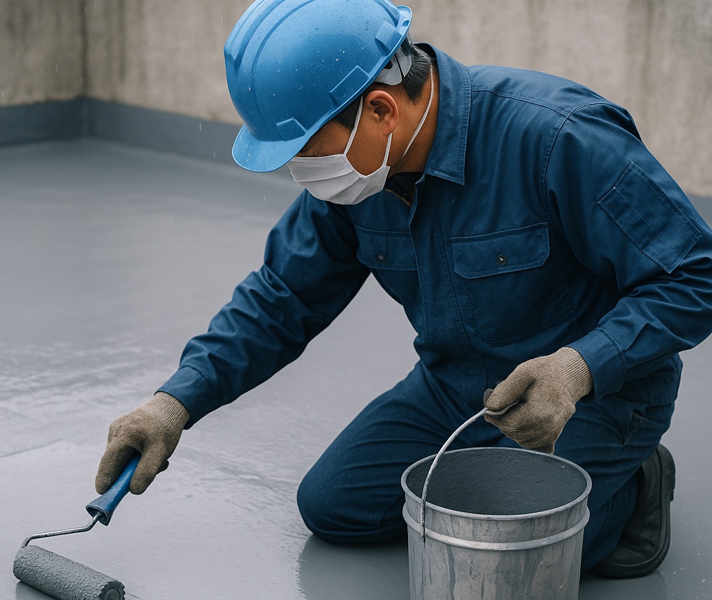 シーラントを塗る職人 - コピー